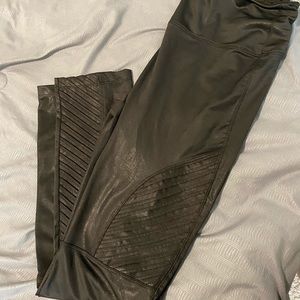 Faux leather moto leggings